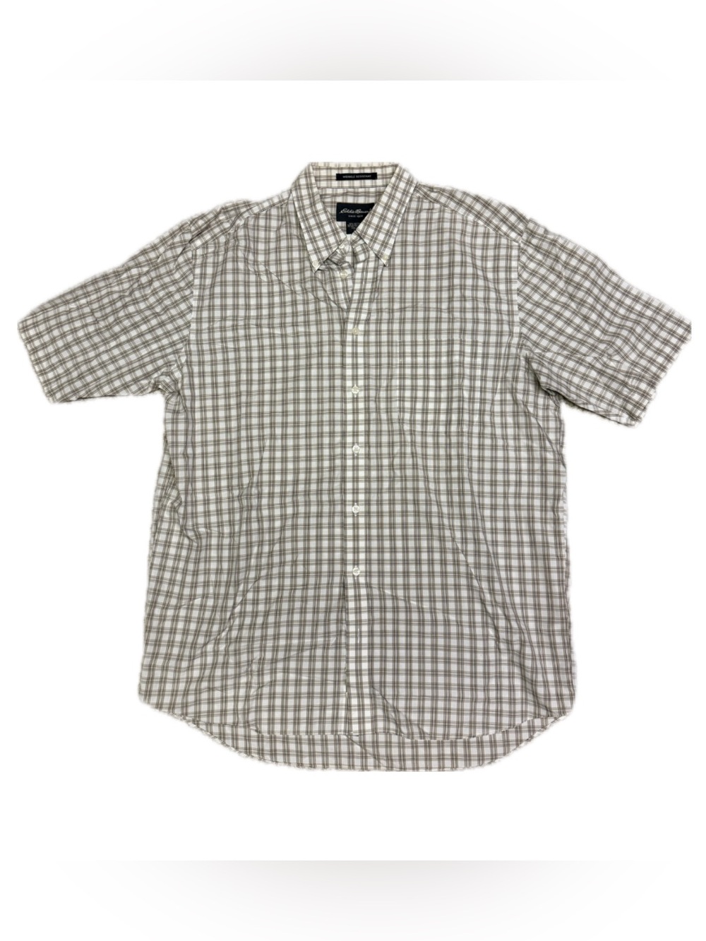 Eddie Bauer 100% Cotton, Wrinkle Resistant Plaid Button-Down Shirt, size tall L